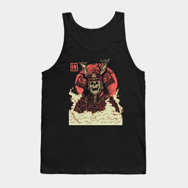 Red Samurai Skull Tank Top by pilipsjanuariusDesign